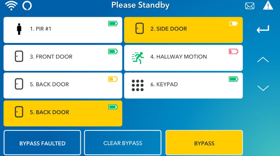 Yakima security system command screen.